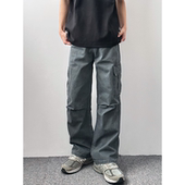 复古水洗多口袋cleanfit男直筒宽松潮百搭休闲长裤 HMN Studio美式