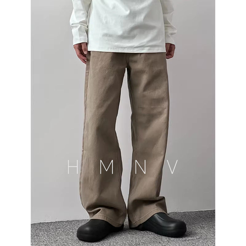 HMNStudio日系复古水洗休闲裤图片