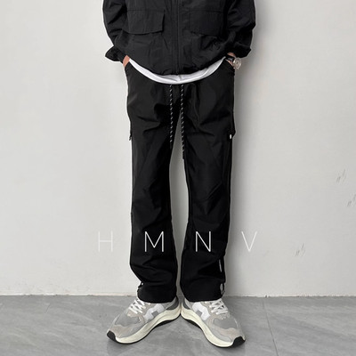 HMN Studio工装户外登山冲锋工装裤男夏季伞兵裤宽松直筒休闲裤子
