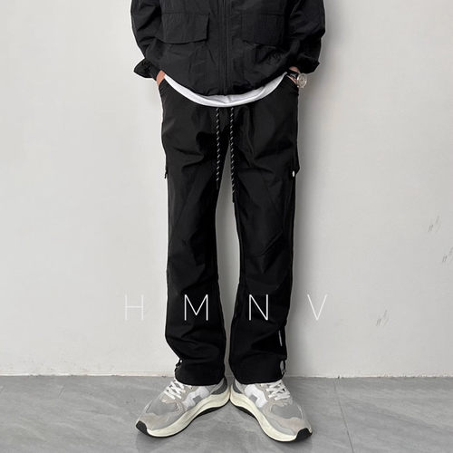 HMN Studio工装户外登山冲锋工装裤男夏季伞兵裤宽松直筒休闲裤子