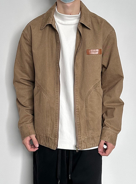 HMN Studio春秋高级感工装外套美式复古底特律休闲夹克棉服男女款