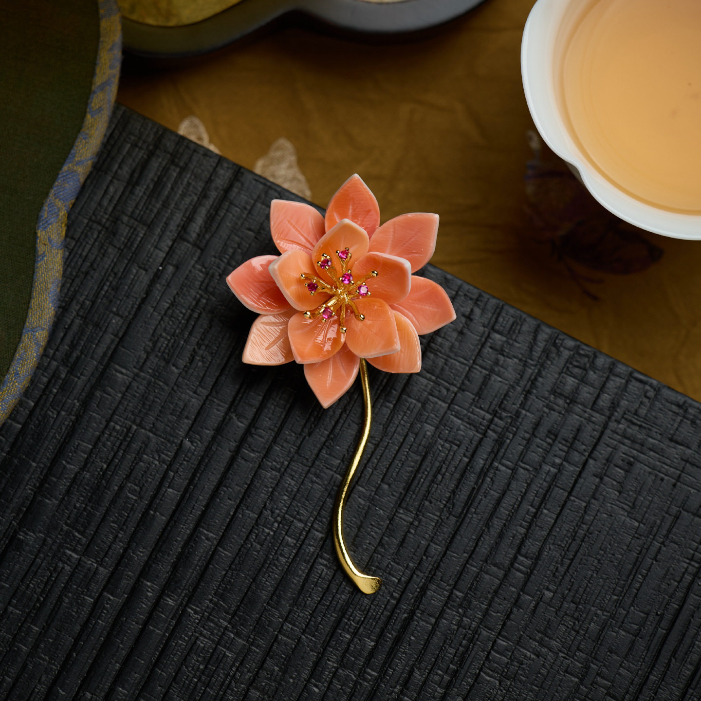 李师傅~曦莲中式国风莲花手作胸针复古优雅胸花高档服装女配饰