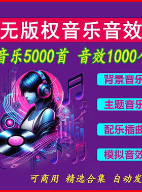 无版权音乐5000首可商用BGM配乐插曲CC0协议音乐音效素材