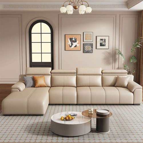 意式简约现代极简轻奢小户型钢琴沙发真皮沙发客厅直排贵妃皮艺