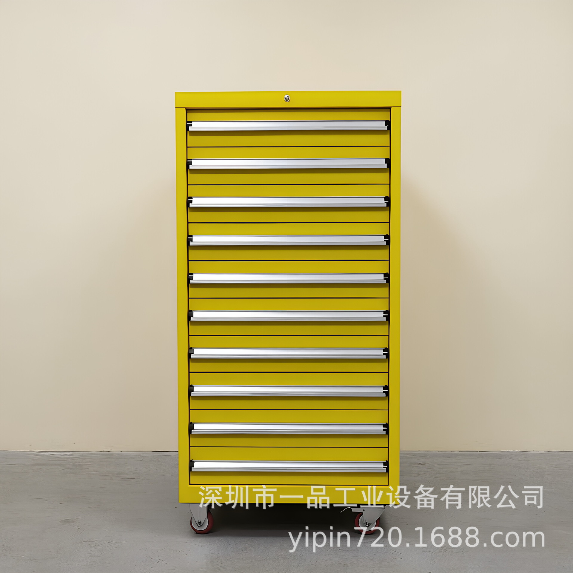 5层抽屉式工具车带侧柜 十抽分隔移动五金工具柜车间不锈钢储物柜