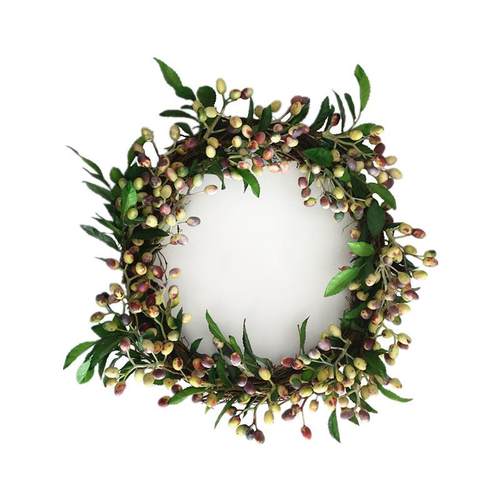 仿真橄榄枝叶花环浆果门环植物门饰墙饰壁饰花圈挂件简欧装饰