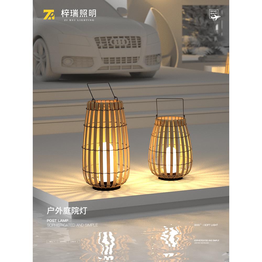 太阳能草坪灯户外防水庭院灯别墅园林景观灯花园藤编装饰灯草地灯