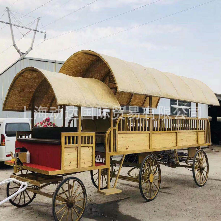 古代战车式观光马车 可做电动 仿古式旅游观光马车 中式观光马车
