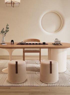 价TXP2奶油客家用书桌茶桌泡茶一体原木茶台阳台简约桌椅