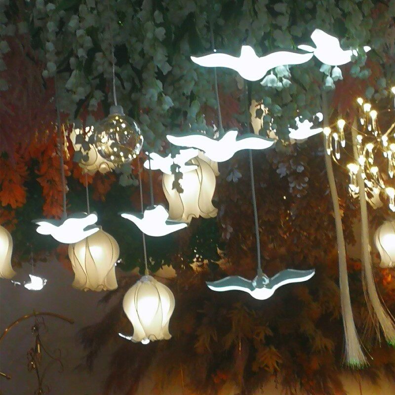 婚庆发光海鸥LED发光鸟海鸥吊灯装饰挂件婚庆吊饰新款婚庆道具