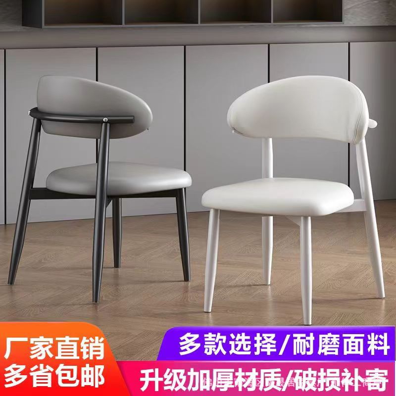 北欧小户型餐椅现代简约家用餐桌椅轻奢客厅靠背椅子法式田园铁艺