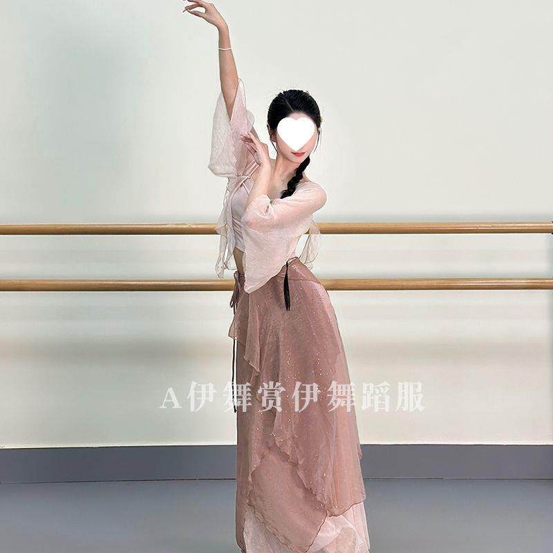 古典舞蹈服身韵纱衣飘逸表演服中国舞练功服纱裙仙气演出服阔腿裤