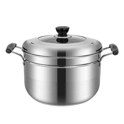 J6DA加厚小蒸锅家用小型沥米蒸饭锅不锈钢单层米饭蒸煮锅1层迷你