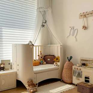 可鲁比Kelubi婴儿床可调节可移动拼接床游戏床宝宝多功能尿布台