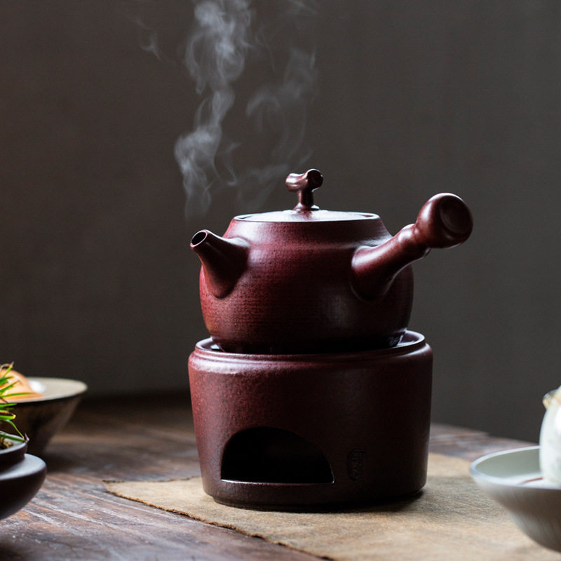 觅已日式煮茶壶家用复古酒精煮茶炉套装户外旅行便携式陶瓷煮茶器
