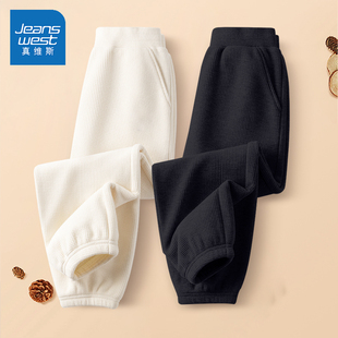 真维斯童装儿童运动裤女童裤子春秋款2026新款大童华夫格长裤外穿