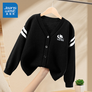 真维斯童装男童外套春秋款2026新款男孩针织衫毛衣痞帅风儿童春装