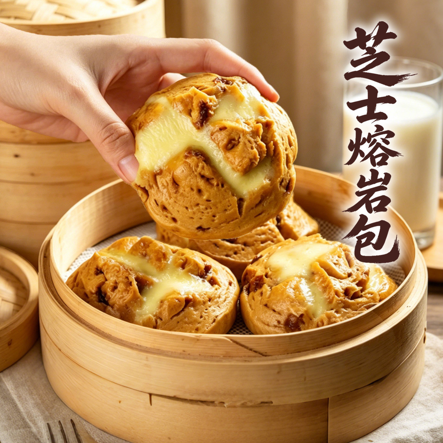 儿童营养早餐拉丝红糖馒头