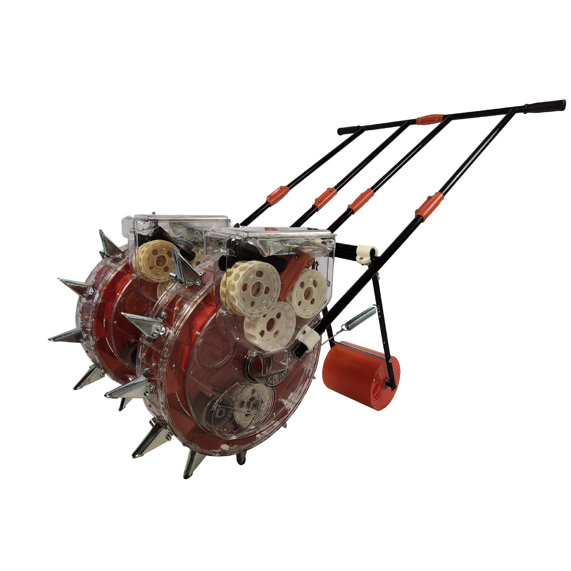 人力手推两行5嘴6嘴7嘴播种机播玉米大豆花生绿豆棉花双行播种机