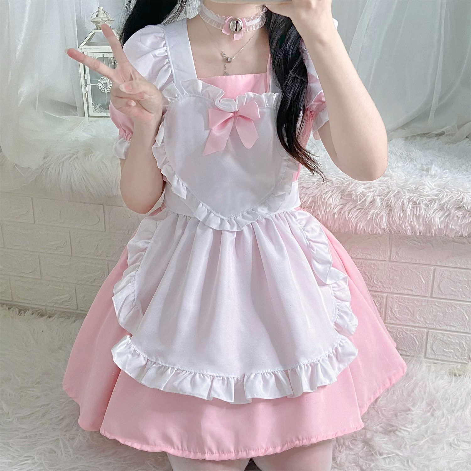 Lolita洛丽塔女佣裙女装大佬连衣裙动漫粉女仆装日本爱丽丝软妹