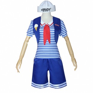现货 万圣节StrangerThings怪奇物语3cospiay服冰淇淋店员服装