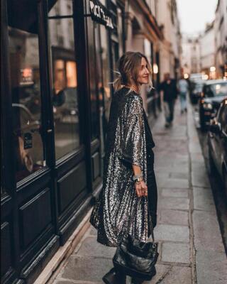 休闲亮片开衫长袖外套