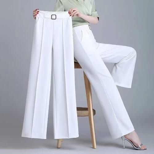 Thin casual wide-leg nine-split pants   薄款休闲阔腿九分裤女