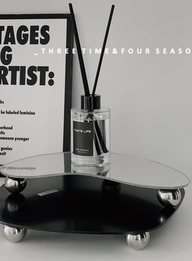 不规则亚克力镜面托盘香薰底托家居ins玄关桌面装饰摆件拍照道具