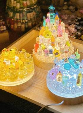 diy迷你小酒瓶小夜灯发光桌面摆件创意ins车内车载女情侣礼物男生