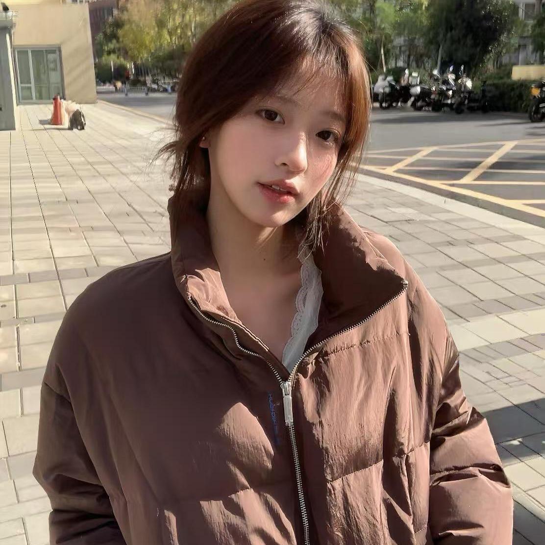 美式复古立领羽绒棉服时尚高级感