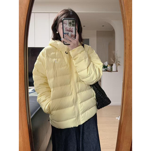 韩系奶黄色羽绒棉服女冬季2025新款超好看排骨保暖连帽棉衣外套潮