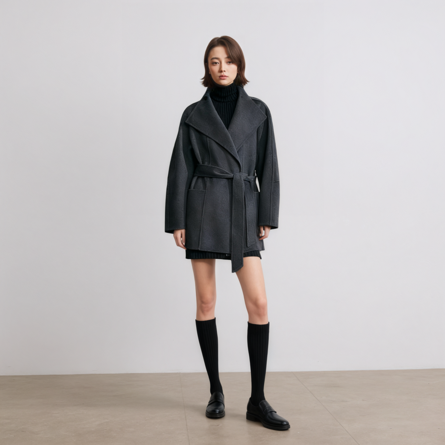 简约轻盈 | 双面羊绒羊毛毛呢大衣外套女中长款25冬季新款高级感