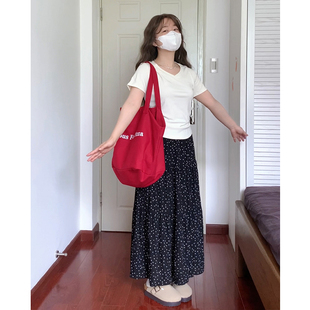 ASOUL 波点高腰显瘦遮跨A字伞裙阿殊 小个子半身裙