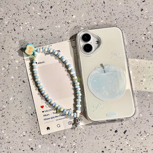 s20双层y300T硅胶防摔neo10 ins风少女清新水晶蓝苹果挂链vivox200s手机壳x100 硬壳s30 新款 9保护套 x90pro