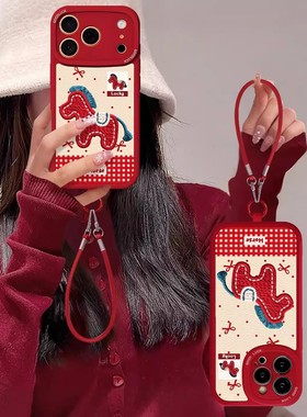 蝴蝶结小马手机壳适用opporeno15/14/13新款马年findx9新年喜庆a6pro女款红色k13软壳a55/a97全包防摔保护套