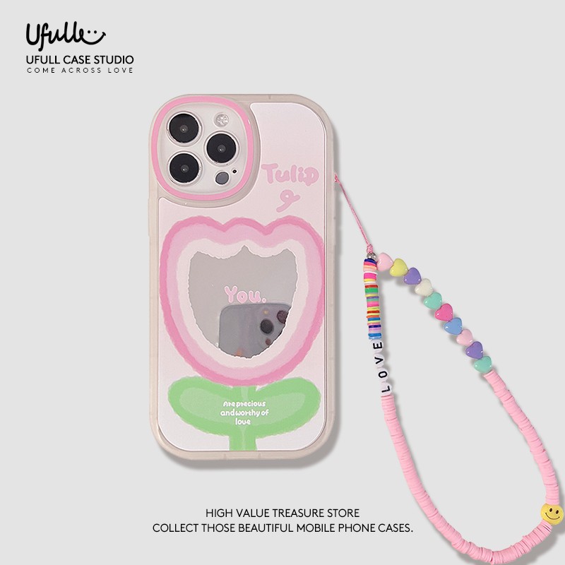 赵露思同款郁金香镜面opporeno14pro新款reno13/12/11手机壳超火findx8pro硅胶a93/k12x女Realme11pro保护套