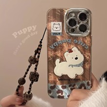 ins立体小狗条纹vivox200pro手机壳新款秋冬x100/90/80卡通s30/20可爱iqoo13女neo10全包镜头y300i防摔保护套