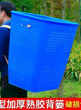 塑料背篼双肩胶背篓仿竹编背筐买菜背篓农用特大号带盖成人赶集厚