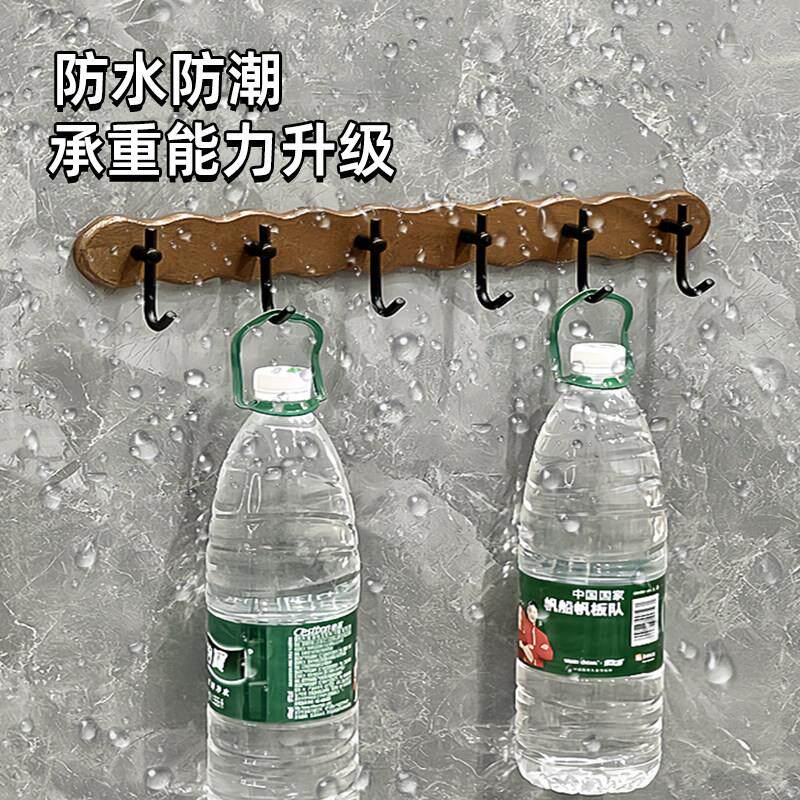 免打孔质排多钩墙面收纳 浴室无木毛巾挂ZA25251痕钩厨房门钩后挂