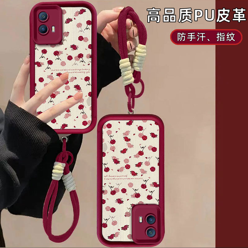 适用玫瑰花iqoou5手机壳V