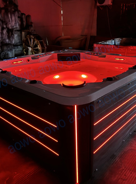 5人户外按摩浴缸水疗spa温泉泡池别墅花园jacuzzi进口亚克力