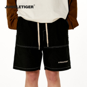 男运动休闲百搭宽松直筒阔腿五分裤 短裤 日系潮流工装 丛林老虎夏季