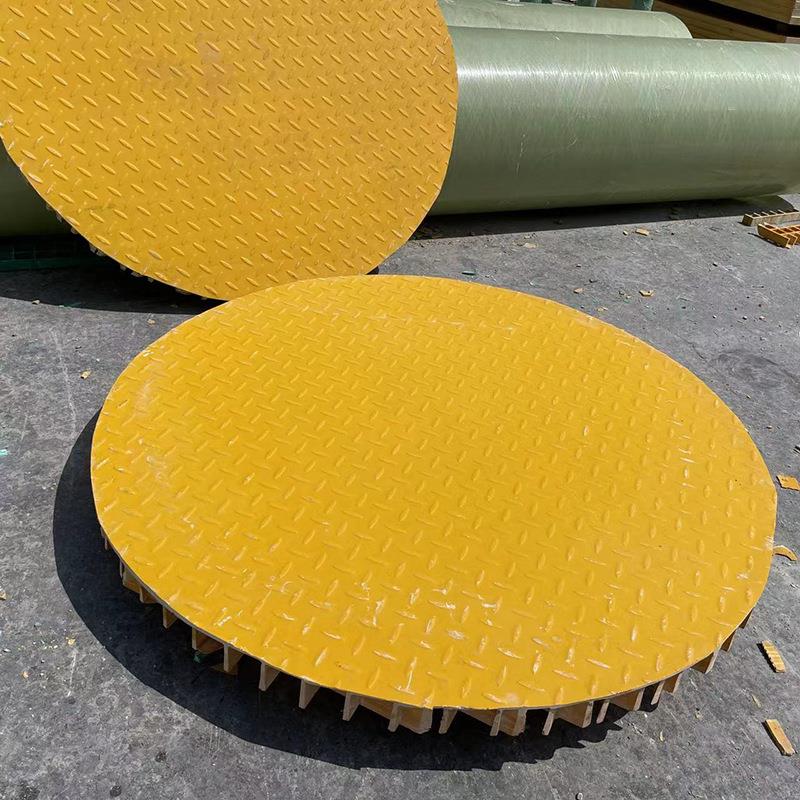 现货FRP玻璃钢花纹盖板污水地沟盖板 防滑加厚承重电缆沟格栅盖板