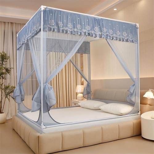 2025新款A类双层绣花坐床蚊帐防蚊透气全包围简约防尘床上用品