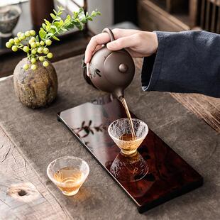 大岸堂 中式大漆泡茶盘家用客厅功夫干泡台茶室装饰干泡盘