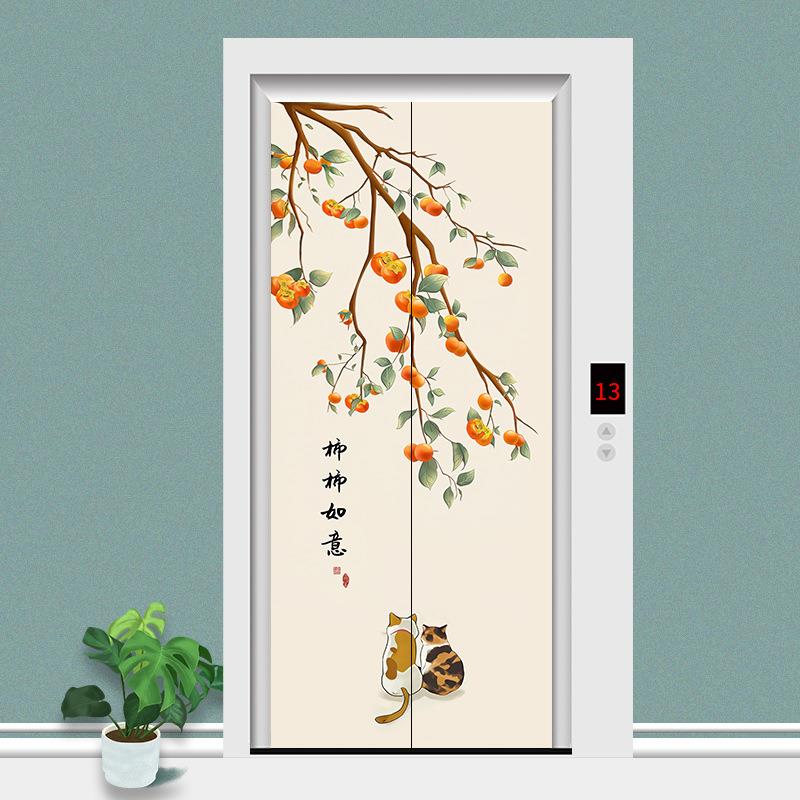 电梯门装饰PVC墙贴纸翻新改造防水防潮壁纸电梯保护背景贴纸自粘