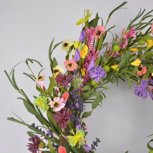 春季花环仿真雏菊花环跨境货源婚庆炉壁窗户家居门饰挂件现货供应