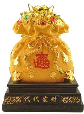 旺财福袋摆件风水招财存钱罐客厅酒柜装饰品办公室开业礼品立体