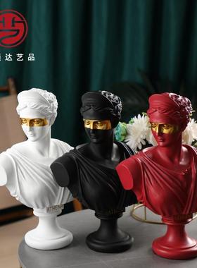 欧式家居装饰大卫阿波罗男神戴安娜女神树脂工艺品人物雕像摆件