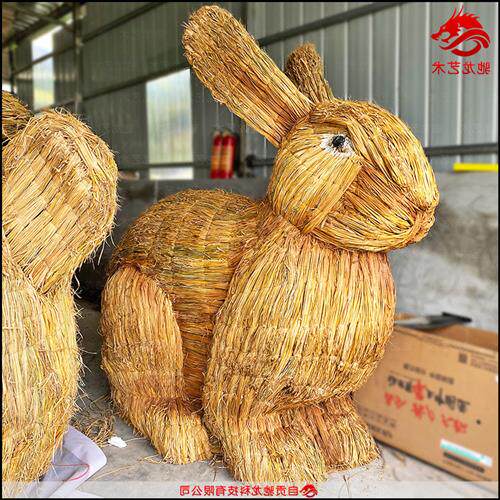 定制仿真动物奶牛造型草雕稻草艺术节农耕文化稻草人定做厂家